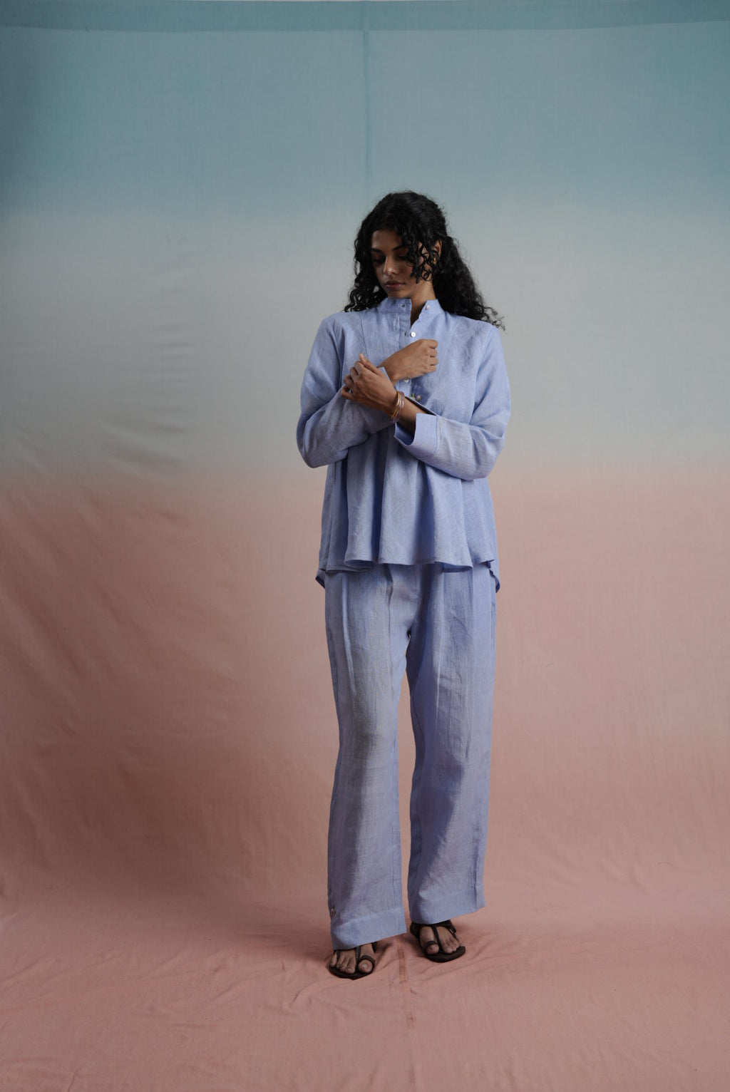 Linen Minimalist Vest Set
