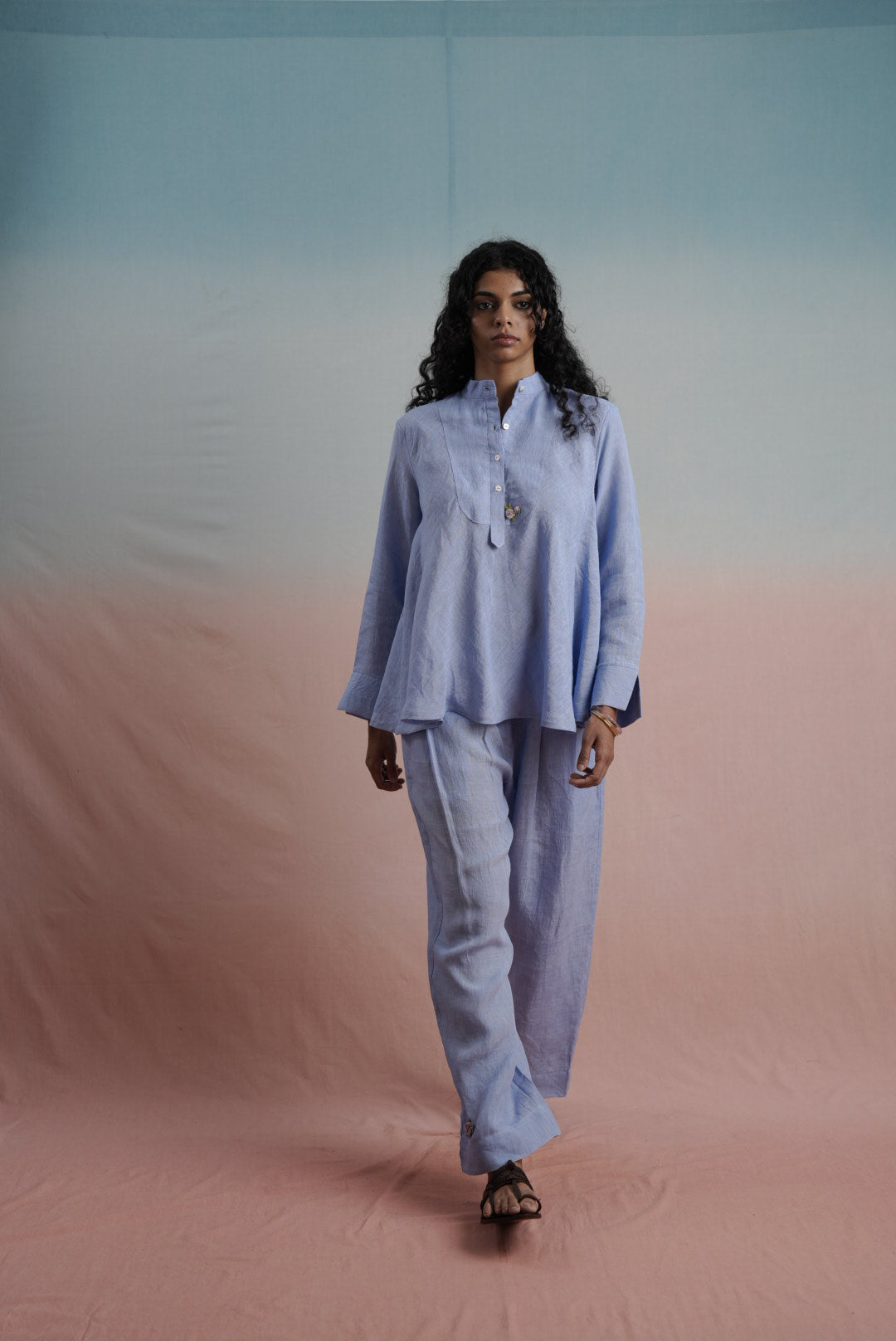 Linen Minimalist Vest Set