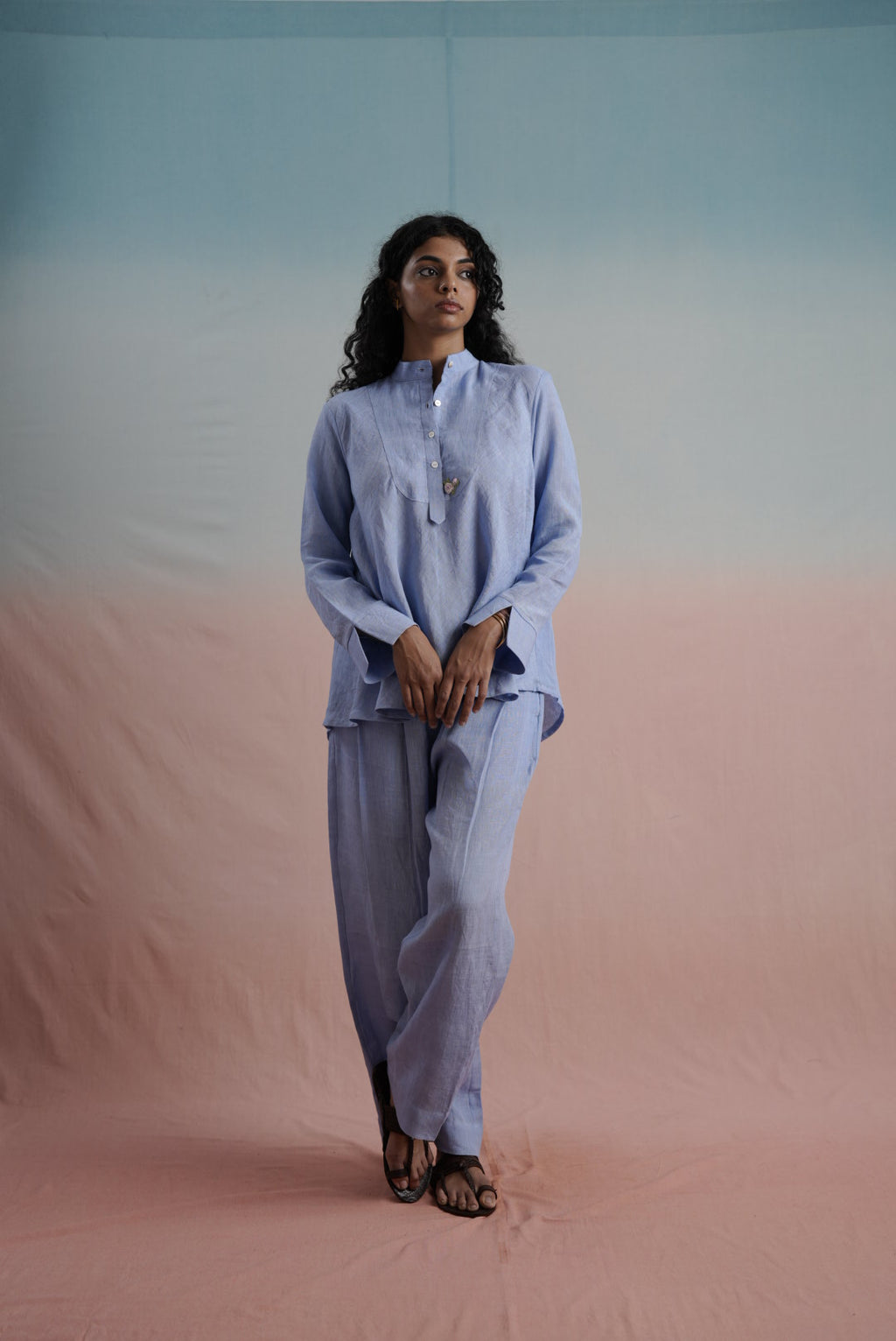 Linen Minimalist Vest Set