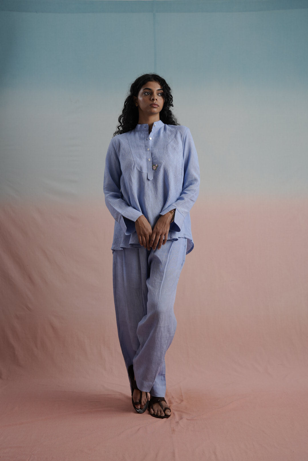 Linen Minimalist Vest Set