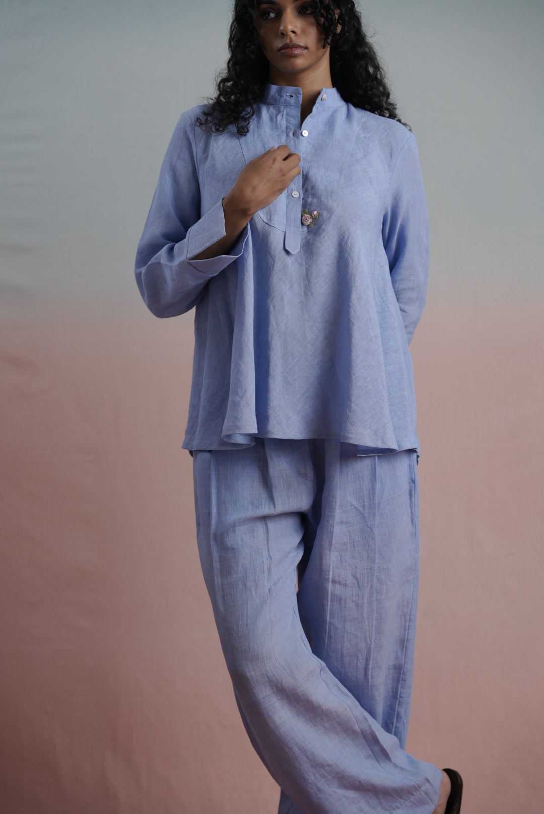 Linen Minimalist Vest Set