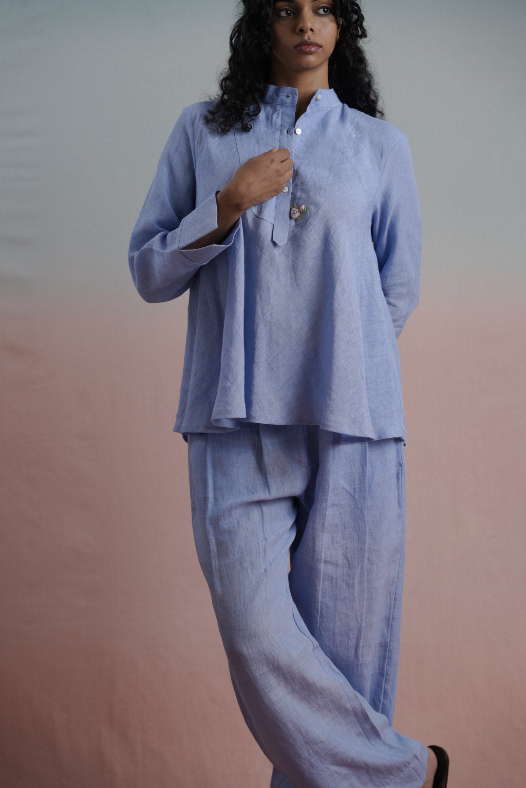 Linen Minimalist Vest Set
