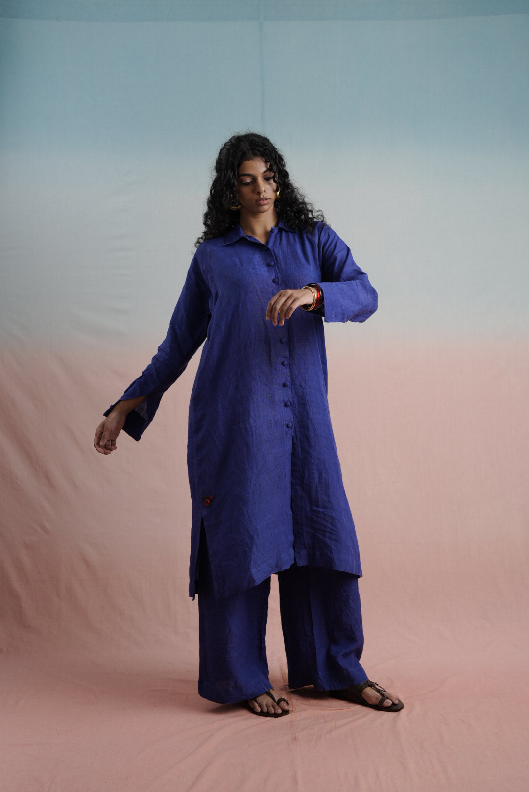 Linen Tiered Tunic Set