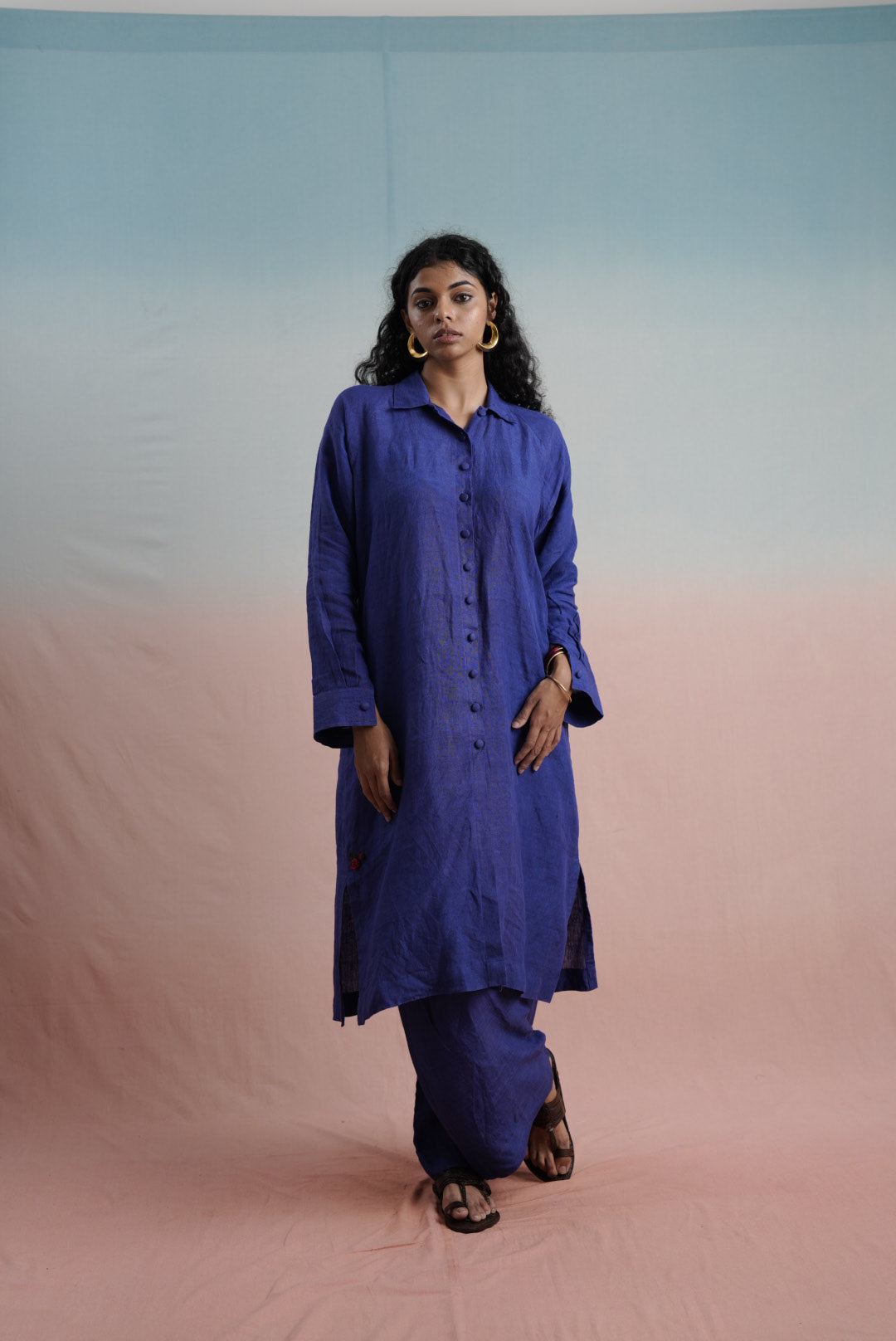Linen Tiered Tunic Set