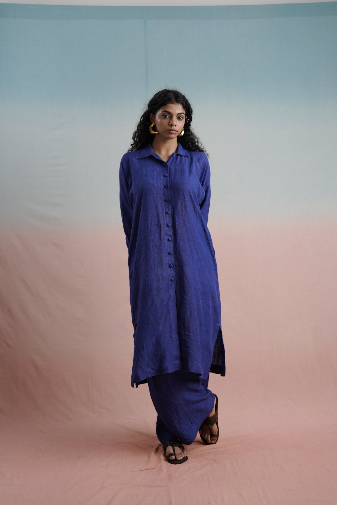 Linen Tiered Tunic Set